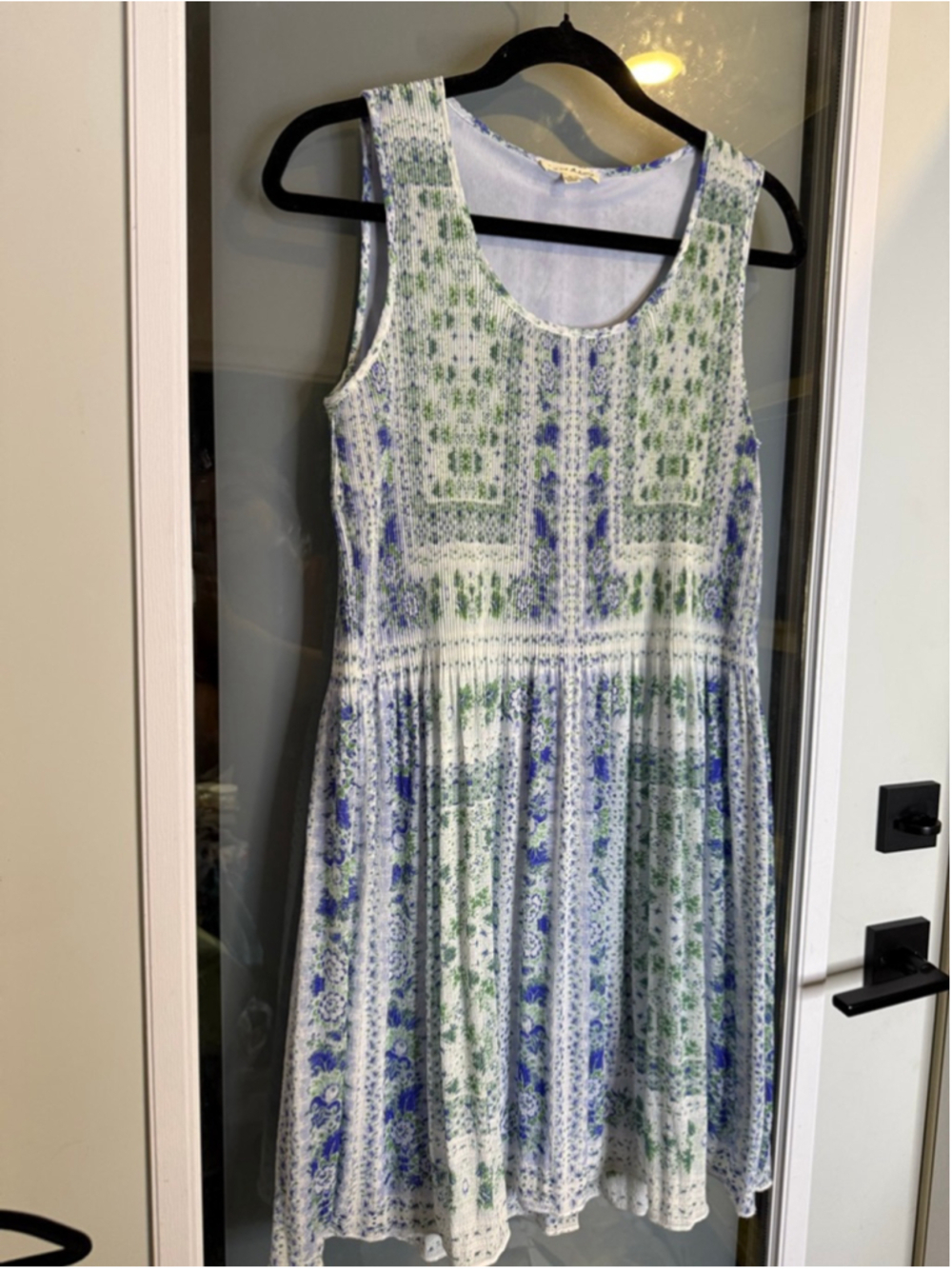 Jane and Delancey Mini Dress M White Blue Floral - Picture 3 of 8